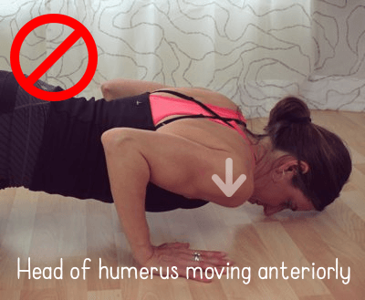 Chaturanga - Head of humerus moving anteriorly