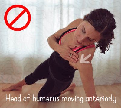 Side Plank - Head of humerus moving anteriorly